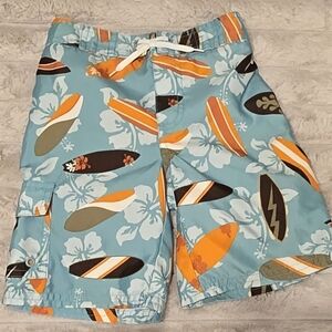 Gymboree Surfboard Print Cargo Shorts - Blue, Orange, and Black